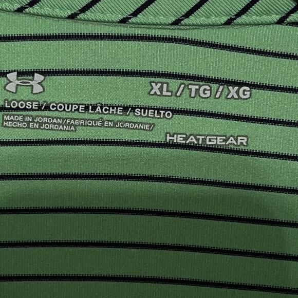 Golf Shirts Lot of 3 Extra Large Heat Gear Green Blue Stripe 2 Greg Norman - Picture 5 of 16